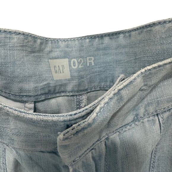 Gap Tencel® Wide Leg Sailor Pants Bleached Chambray 02 R - Picture 6 of 10